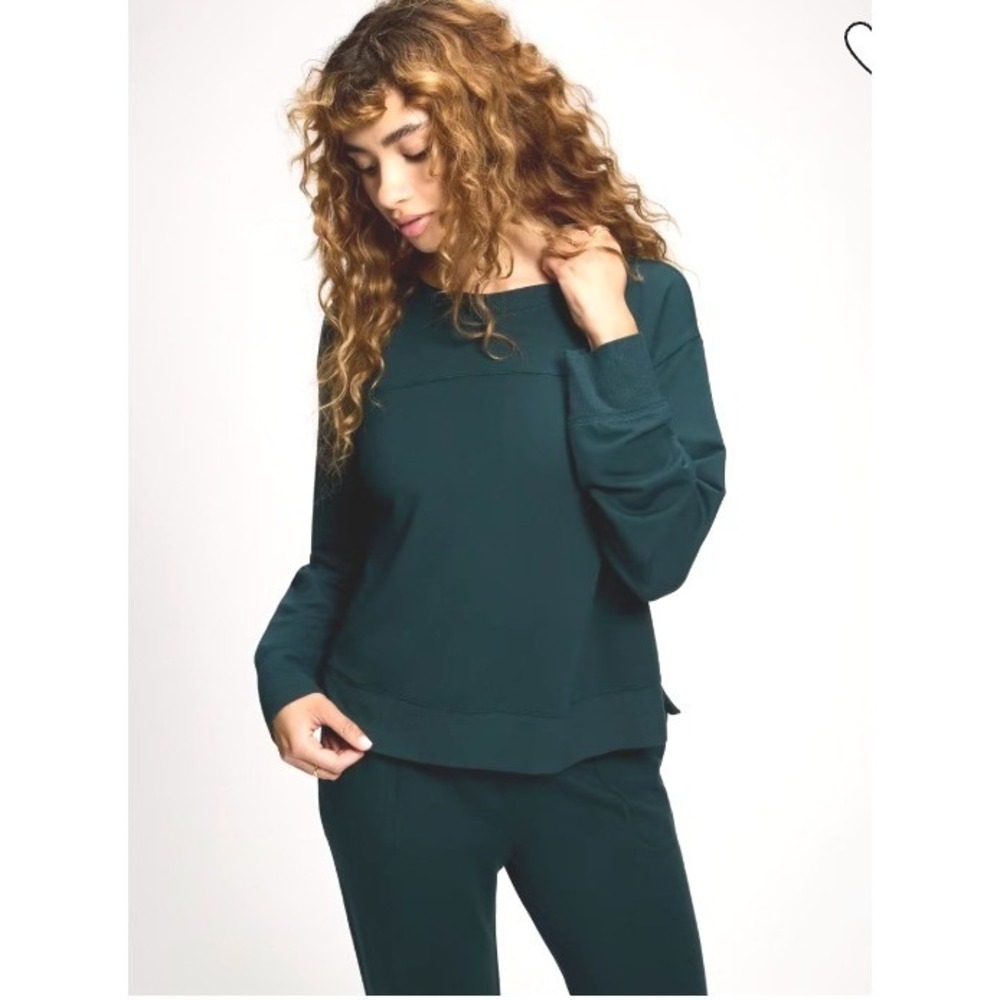 Soma sz L evergreen green comfy slouchy sweatshirt new w/ tags O